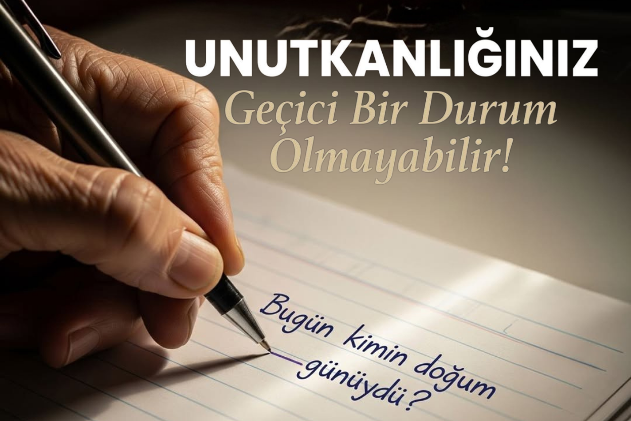 Alzheimer hastalığının belirtilerini anlatan bilgilendirici görsel.