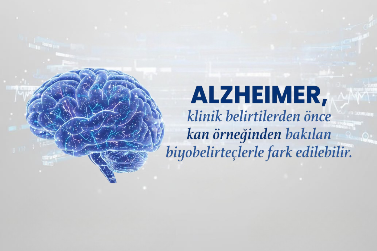 Biruni Laboratuvarı’nda Alzheimer hastalığı için yapılan p-Tau kan testi hakkında bilgilendirici görsel.